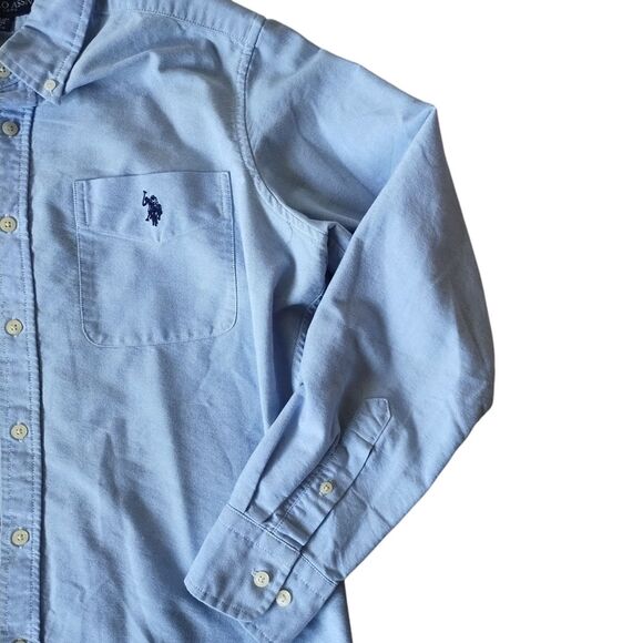 U.S. Polo Assn Shirt Men's Medium Blue Oxford Cotton Long Sleeve Button Down - Picture 6 of 15